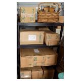 FKC013 Shelving Unit, Stretch Wrap, Basket  of Paintbrushes