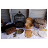 FKC025 Large Wooden Birdcage, Baskets, Paper Japanese Lanterns & More!