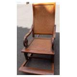FKC073 Beautiful Rattan and Wood Rocker