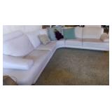 MLE028 Mid-Century Modern Leather Sectional Sofa