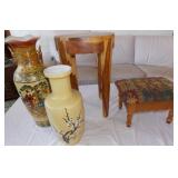 MLE033 Oriental Vases, Foot Stool, Wood Plant Stand