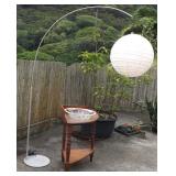 MLE048 Vintage Corner Wash Stand, Glass Bowl & Unique Aluminum Lamp