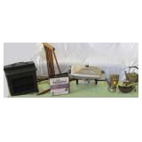 MLE052 Vintage Metals - Tea Kettle, Chafing Dish, Rack & More