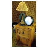 MLE083 Rustic Inspired Design Side Table, Unique Table Lamp & More