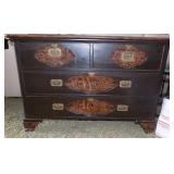 MLE089 Large Chinese Vintage Carved Camphor Wood Chest