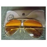 MLE142 Vintage Ray Ban Aviator Amber Glasses