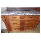 MLE194 Marble Top Solid Wood Three-Drawer Dresser