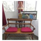 MLE 213 Vintage Wood Bench , Stool, Ceramic Lamp