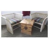 MLE214 Bamboo Chairs & Rustico Collection Storage Table