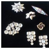 MLE257 Vintage Rhinestone, Shell, Italy Jewelry Pieces