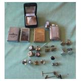 MLE261 Vintage Zippo Lighters, Tie Clips, Mikimoto Tie Clip & More