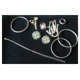 MLE271 Vintage Sterling Silver Jewelry Lot
