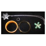 MLE283 Ruby Ring, Crystal Pendant, Bakelite Bracelet & More