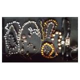 PCSS011 Watches, Costume Jewelry and Black Pearls