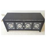 PCSS109 Black Lacquered Table with Mother of Pearl Inlay