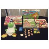PCSS402 Kids Lot - Yoshi Backpack, Charms, Board Games & More
