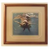MHLE031 Framed and Matted Sea Turtle Honu Print