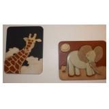 MHLE032 Pair of Unique Tin Artworks of Safari Animals