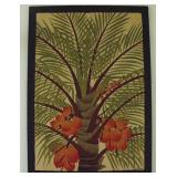 MHLE035 Tropical Palm Batik Print - Fabric Over Frame