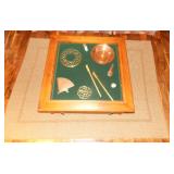 PFL010 Wood & Glass Coffee Table, Unique Findings & Rug