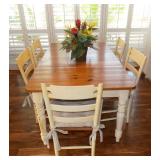 PFL013 Ethan Allen Farmhouse Pine Dining Room Table Set