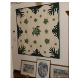 PFL033 Quilted Honu Wall Hanging and Framed Pictures
