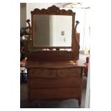 PFL044 Vintage Wooden Dresser With Mirror