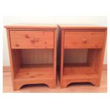 JYR022 Pair of Solid Pine Wood Nightstands