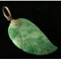 JYR035 Stunning Green Jade Leaf Pendant