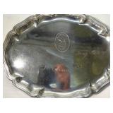 1932 .830 silver, German pre-WWII tray with Nazi helmet over armorial