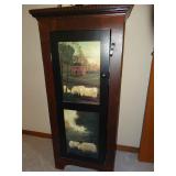 cabinet with hand painted panels, sheep scenes