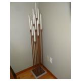 candles in wrought iron stanchions