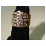 14k gold ring with channel set diamonds; appraisal included