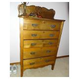 oak high chest of drawers