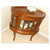 Mahogany small cabinet with removable serving tray top
