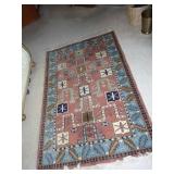 Finely hand woven wool rug
