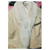 lether and fur coat