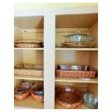 Pyrex with wicker holders