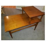 two tier mid century table 