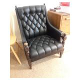 leather chair with tufting