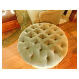 Circular oversize ottoman with tufting