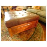 Oversize leather ottoman with storage option
