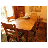 Farmhouse style dining table with leaves 