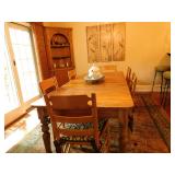 Farmhouse style dining table for (6) with leaves 