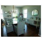 dining room with glass topped tabel 
