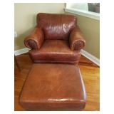 leather chair and ottoman
