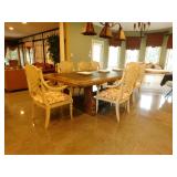 Solid Wood farmhouse design dining table and (8) Chairs 
