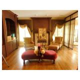 Victorian Courting Chair and Hickory furniture chairs with single ottoman