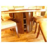 Circular dining table with (6) chairs and buffet