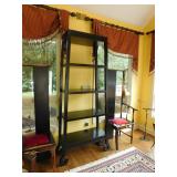 Asian influence shelving unit and chairs
